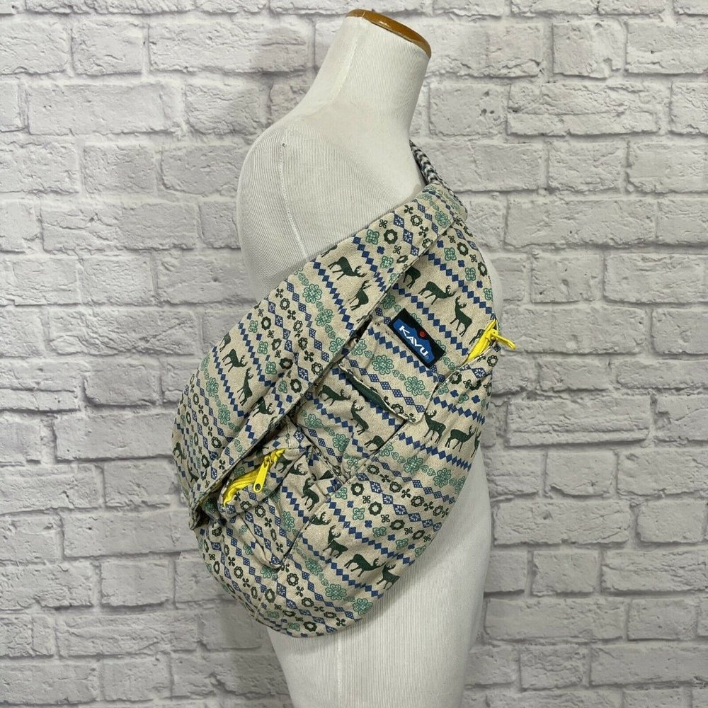 KAVU Swedish Deer Rope Crossbody Sling Bag Hiking Scandinavian Purse Cotton